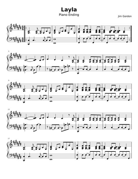 layla piano exit sheet music.